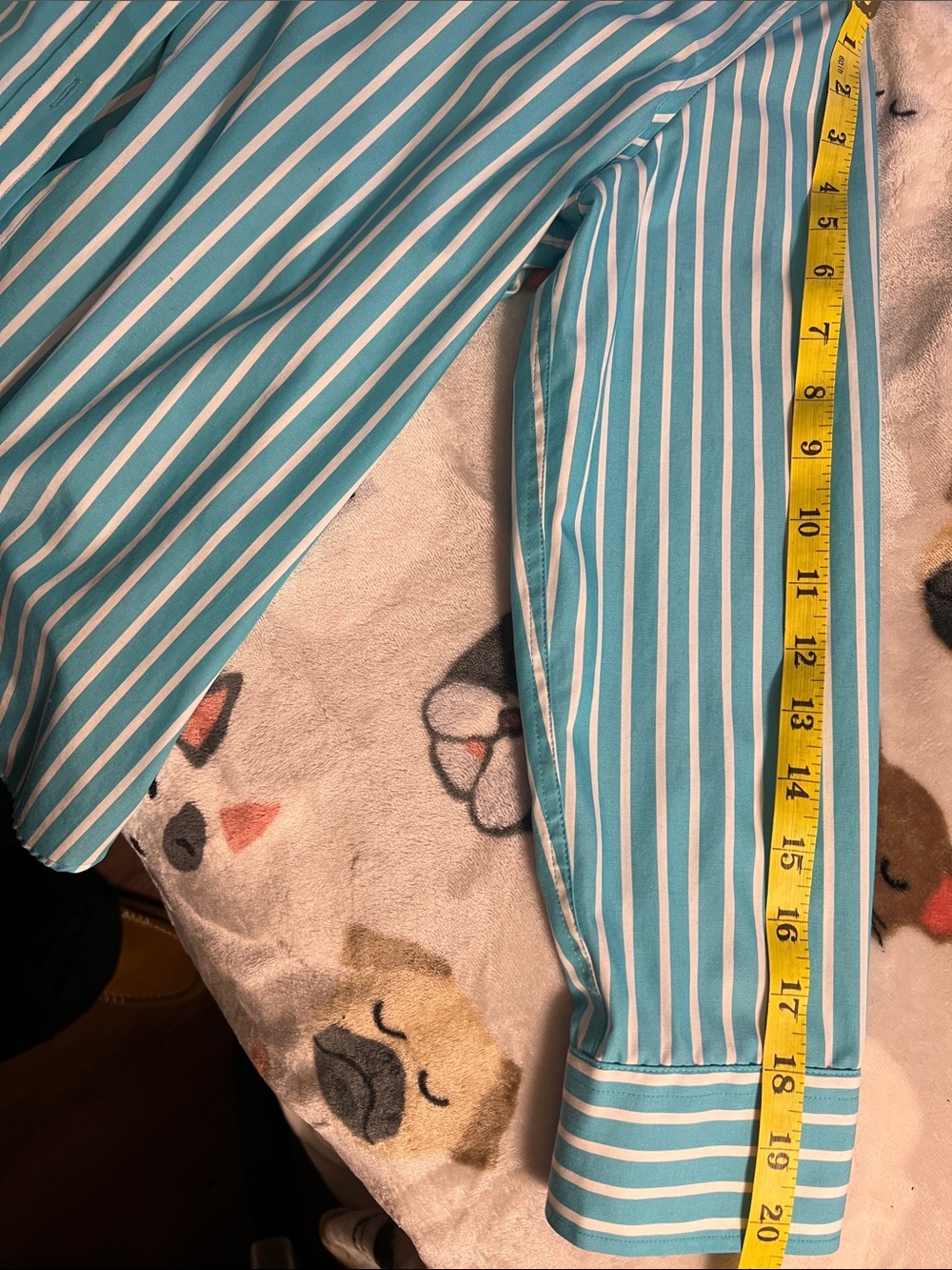 Ralph Lauren Teal and White Vertical Stripe Shirt - Picture 5 of 7